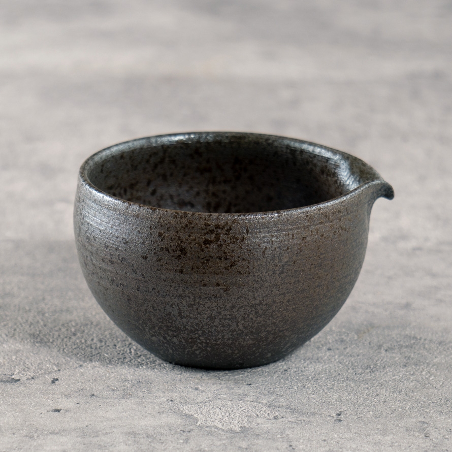 京焼　茶道具　年代物　湯冷し？ 徳太] 炭化舟形湯冷し｜きみくらオンラインショップ