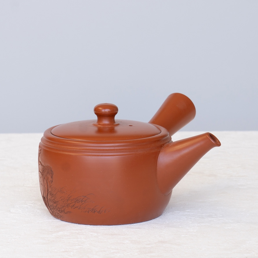 【非売品】急須 舜園作 常滑焼 二代間野舜園作 菊透かし彫急須(共箱付き) | kyuusuchaki